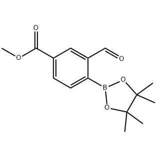 Asid Benzoig, 3-formyl-4-(4,4,5,5-tetramethyl-1,3,{8}}dioxaborolan-2-yl)-, Methyl Ester Rhif CAS: 2271348-22-0
