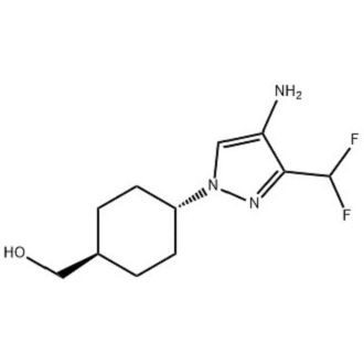 Cyclohexanemethanol, 4-[4-amino-3-(difluoromethyl)-1H-pyrazol-1-yl]-, Rhif Traws-CAS: 2434841-21-9